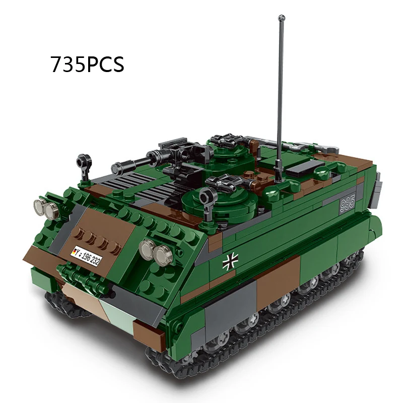 

Модель бронированного грузовика WW2 Военная M113, конструктор batisbrick moc, конструктор времен Второй мировой войны, Германия, армейские войска, ки...
