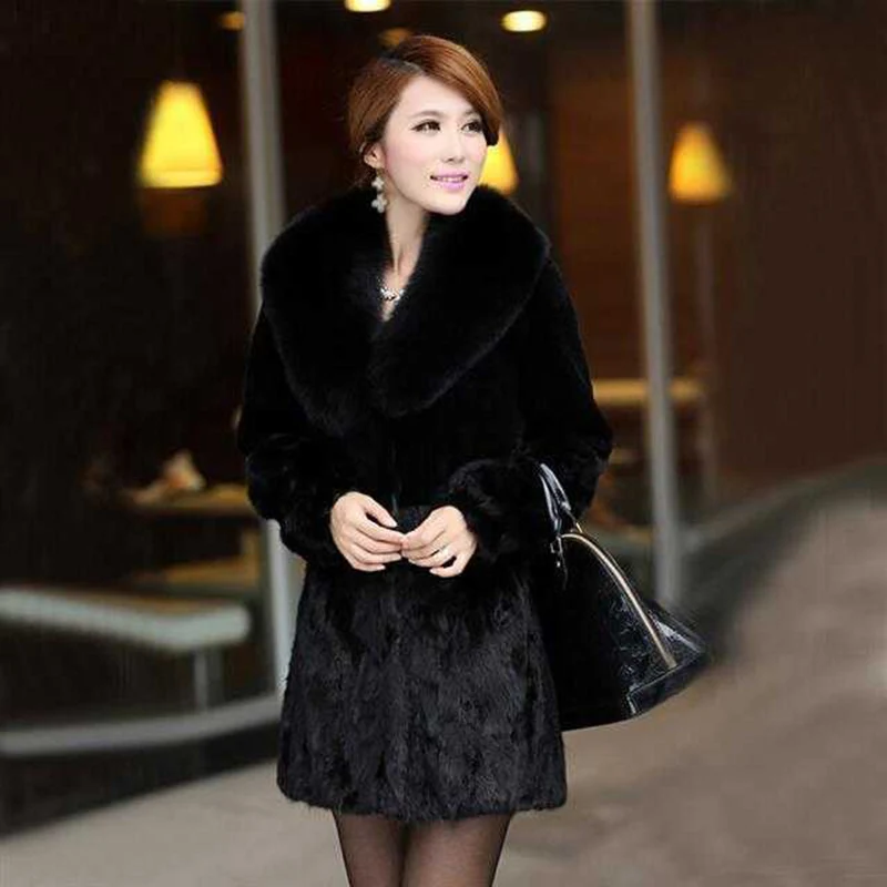 Женская меховая куртка Европейский новый стиль зимняя модная женская элегантное