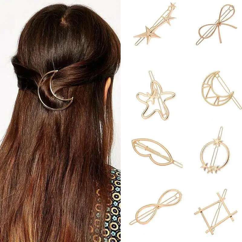 Женская Минималистичная заколка для волос из металлического сплава полые