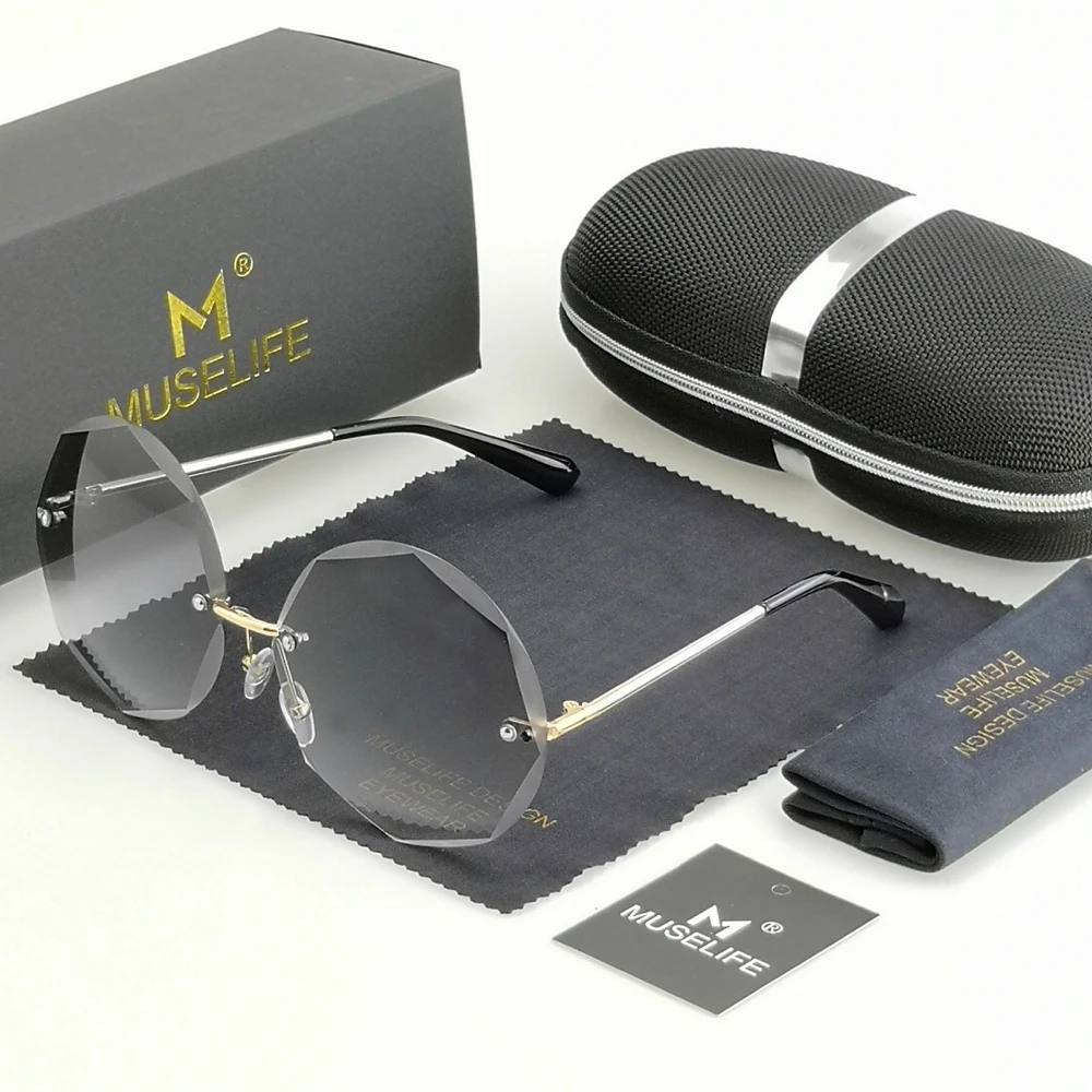 Солнцезащитные очки MUSELIFE без оправы для мужчин и женщин винтажные модные
