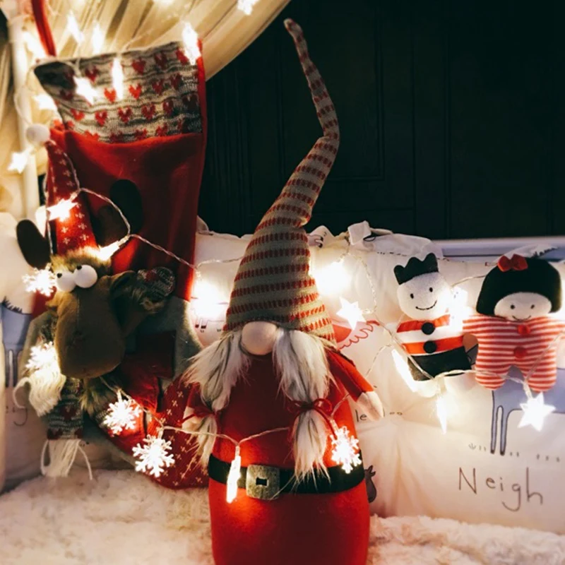 Распродажа Рождественская Декоративная гирлянда со снежинками светодиодная на