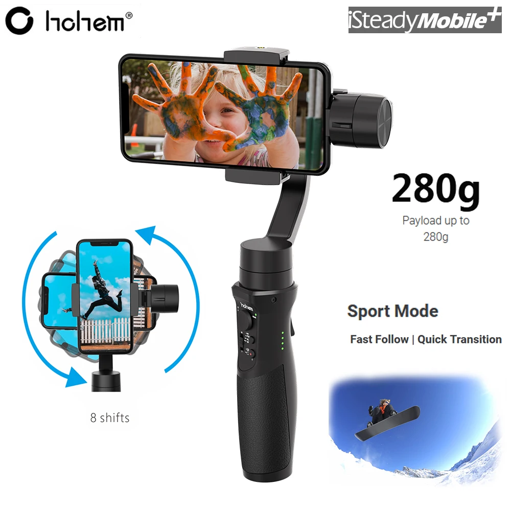 iSteady Mobile Plus Hohem isteady мобильный шарнирный 3-осевой держатель для смартфонов для iPhone X 8 плюс 8 7 P samsung S9 S9+ S8 PK Zhiyun гладкой 4 Q - Цвет: iSteady Mobile Plus