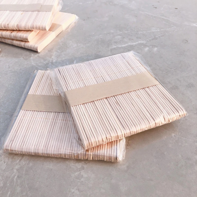 

justdolife 100Pcs/Set Popsicle Sticks Natural Wooden Pop Popsicle Sticks Wood Craft Ice Cream Sticks Popsicl Accesorios
