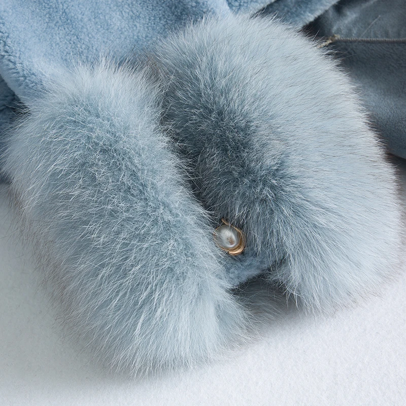 Пальто из натурального меха стрижка овец длинное зимнее пальто женская одежда 2020