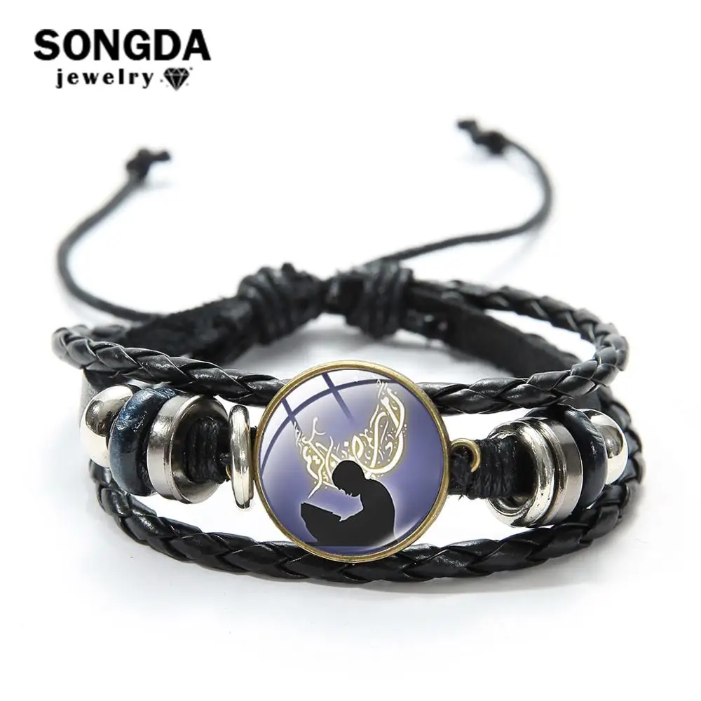 Модный мусульманский кожаный браслет SONGDA Eid Mubarak Рамадан художественный узор