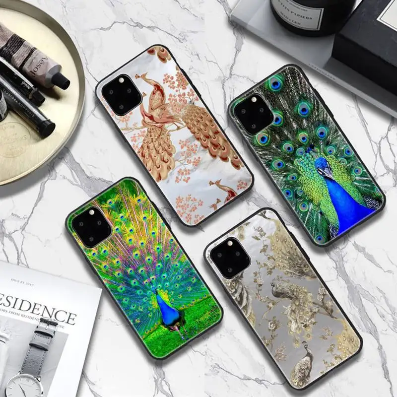 

Pretty Birds Peacock Phone Case For Iphone 6 6s 7 8 Plus XR X XS XSmax 11 12 13 Pro Mini Max