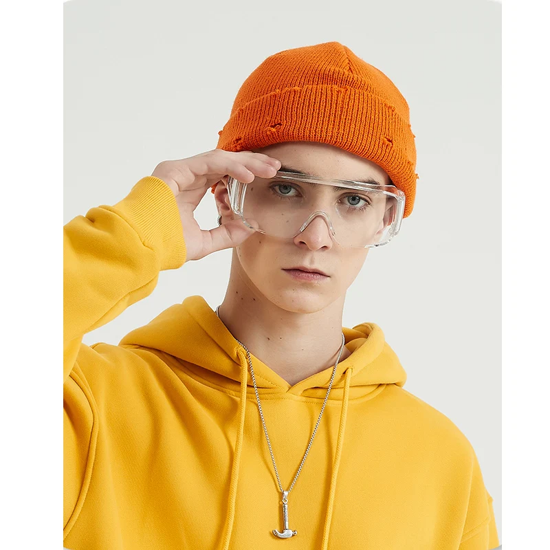 

Men Hip Hop Harajuku Skullies Beanies Hats Ripped Holes Knitted Hats Plain 2020 Autumn Winter Soft Cotton Warm Caps