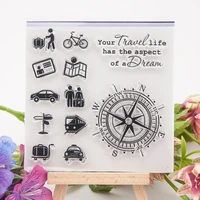 compass vintage clear stamp for scrapbooking transparent stamps silicone rubber diy photo album decor arts crafts