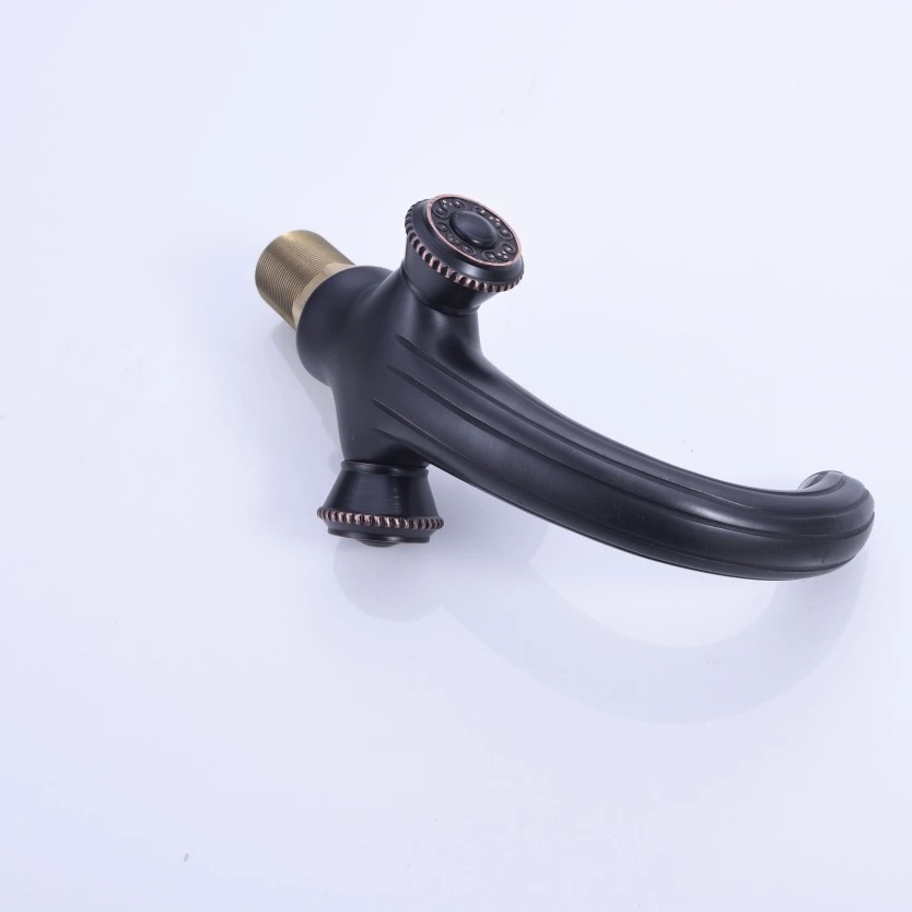 Смесители для раковины Черный смеситель с двойной ручкой крепление на раковину