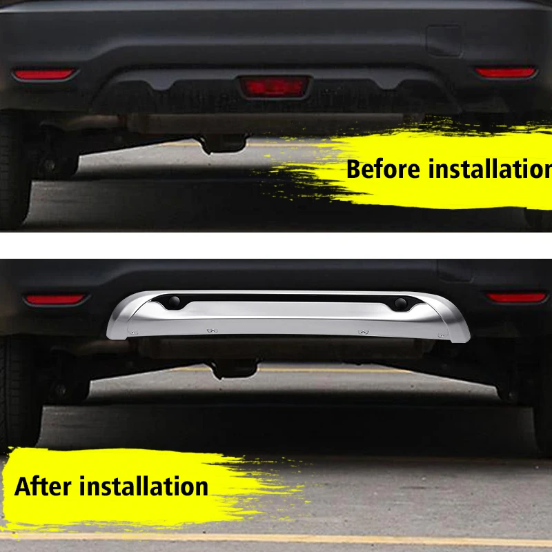 2X ABS Car Front Rear Bumper Skid Protector Guard Plate Decoration for Nissan Qashqai Dualis J11