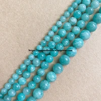 genuine semi precious natural aaaaa top quality brazil clear amazonite stone round loose beads 6 8 10mm for jewelry making diy