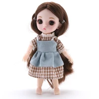 16cm bjd dolls toys with clothes accessories mini baby girl doll 13 movable jointed body fashion dress dolls toy for girls gift