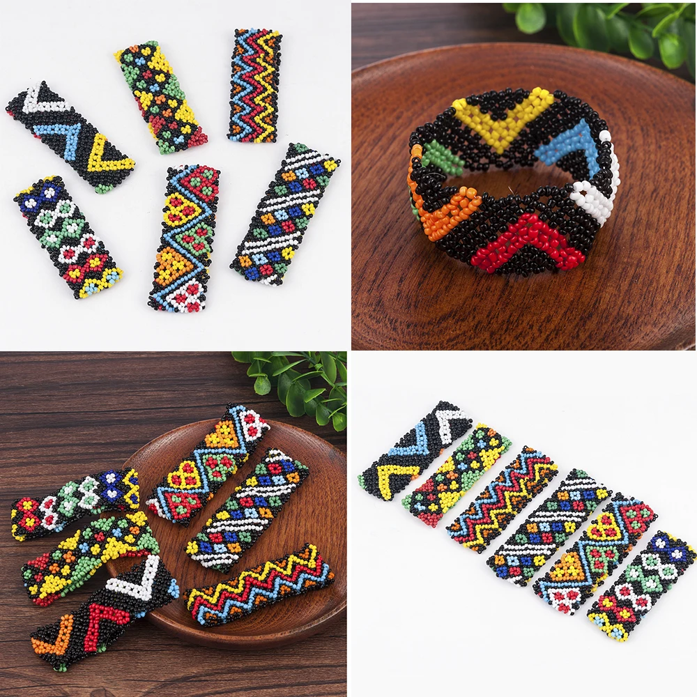 Уникальный Boho женский Печатный узор эластичный браслет из бусин тотем узор ручной работы эластичный браслет ювелирные изделия
