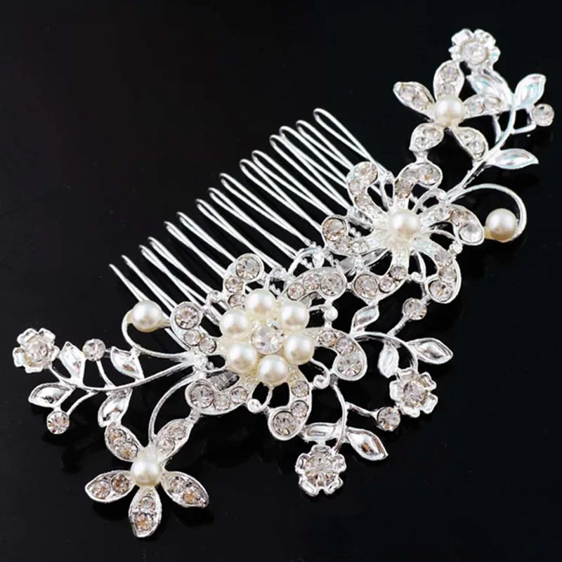 Женский гребень для волос с бусинами и кристаллами | Украшения аксессуары