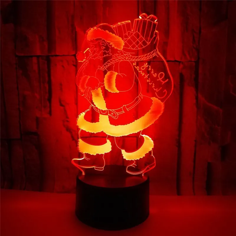 

Christmas 3D Night Light LED Santa Claus Lamp Festival Decoration Lampara Lampki Nocne Luminaria Bedroom Decor Lighting Xmas Kid
