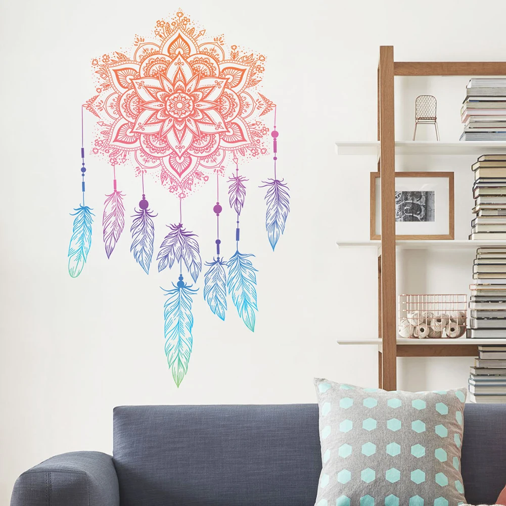 

Feathers Wall Stickers Wall Decals PVC Waterproof Adhesive Wall Decor for Living Room Bedroom Home Decor