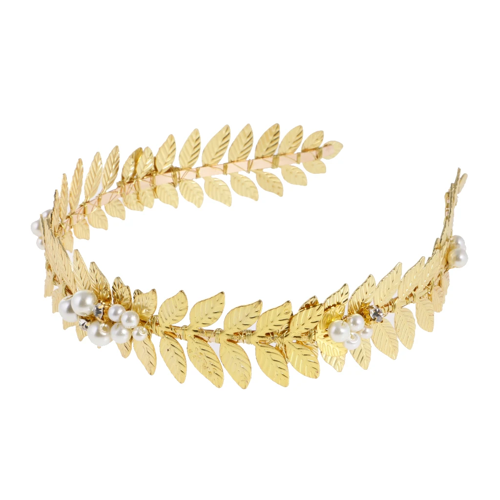

Headpiece Tiara Gold Color Leaf Hippie Headband Branch Leaves Boho Hair Band