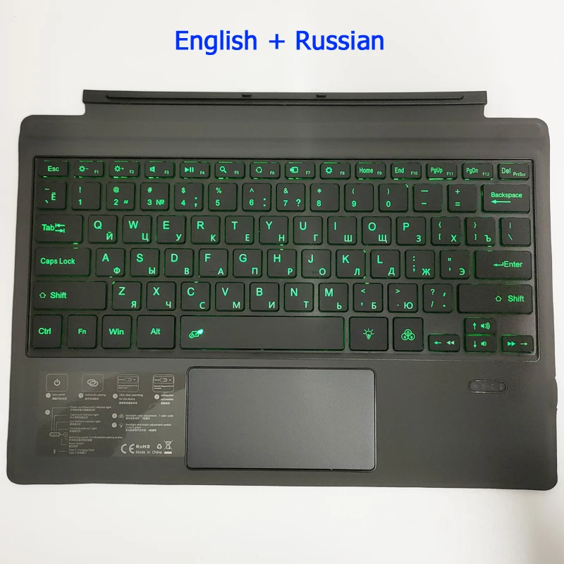 Беспроводная Bluetooth клавиатура для Surface Pro 3 4 5 6 7 Go 1 2 Trackpad русская Арабская иврит