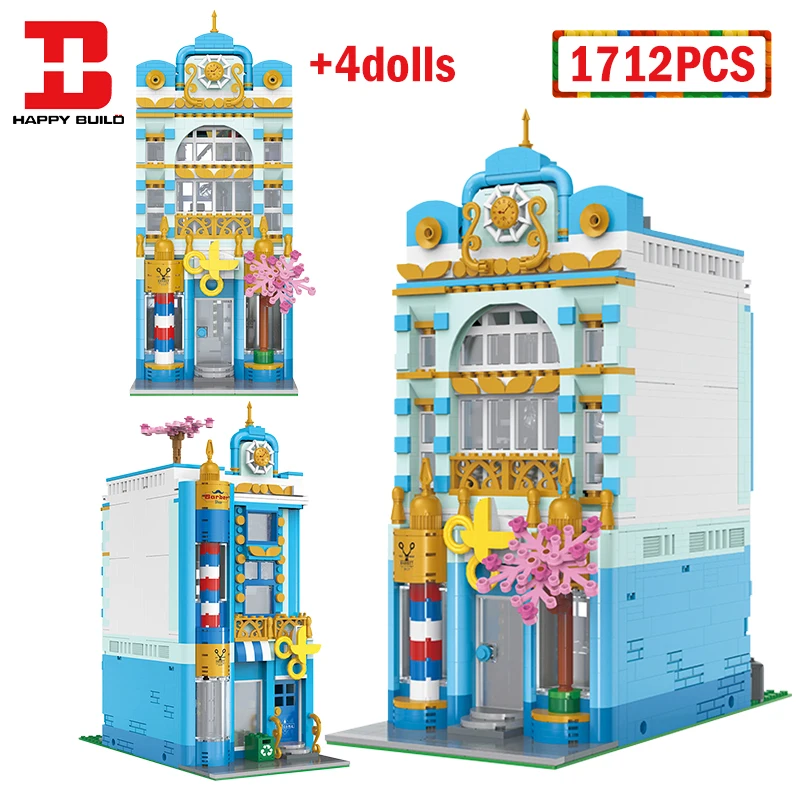 

Конструктор «Счастливая сборка» для строительства города, улицы, барбершопа, архитектуры, «сделай сам», друзья, салон красоты, дом, фигурки, ...