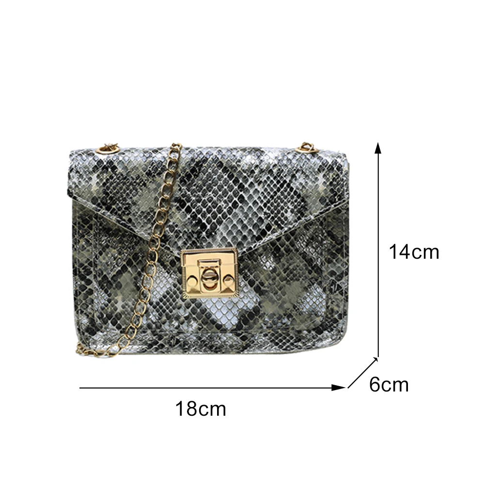 

Simple Mini Square Travel Money Purses Fashion Snake Printed Shoulder Messenger Bag Women Casual PU Leather Crossbody Handbags