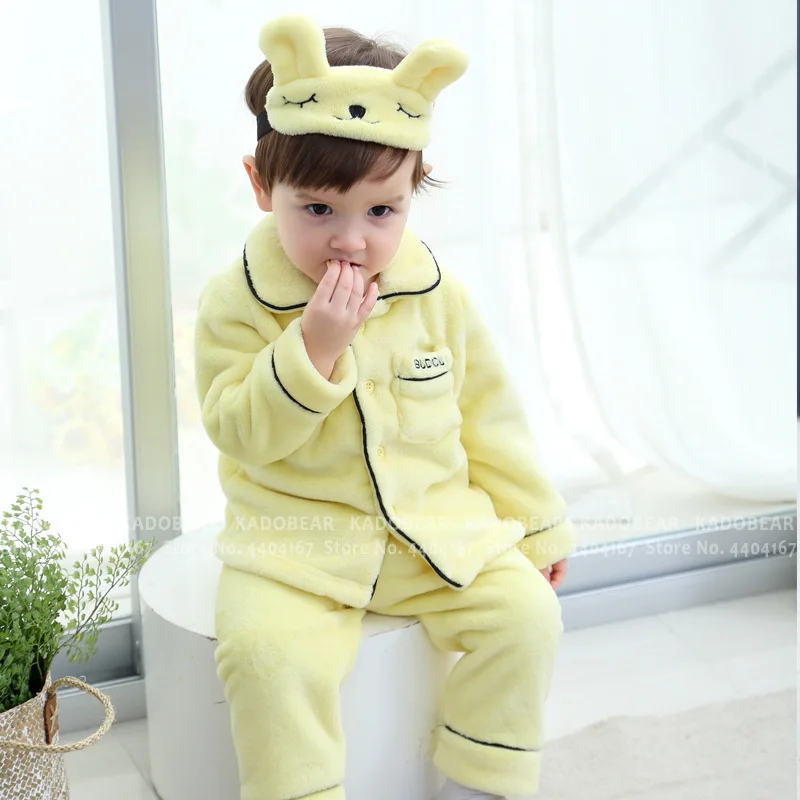 Детские фланелевые пижамные комплекты бархатная одежда для сна маленьких