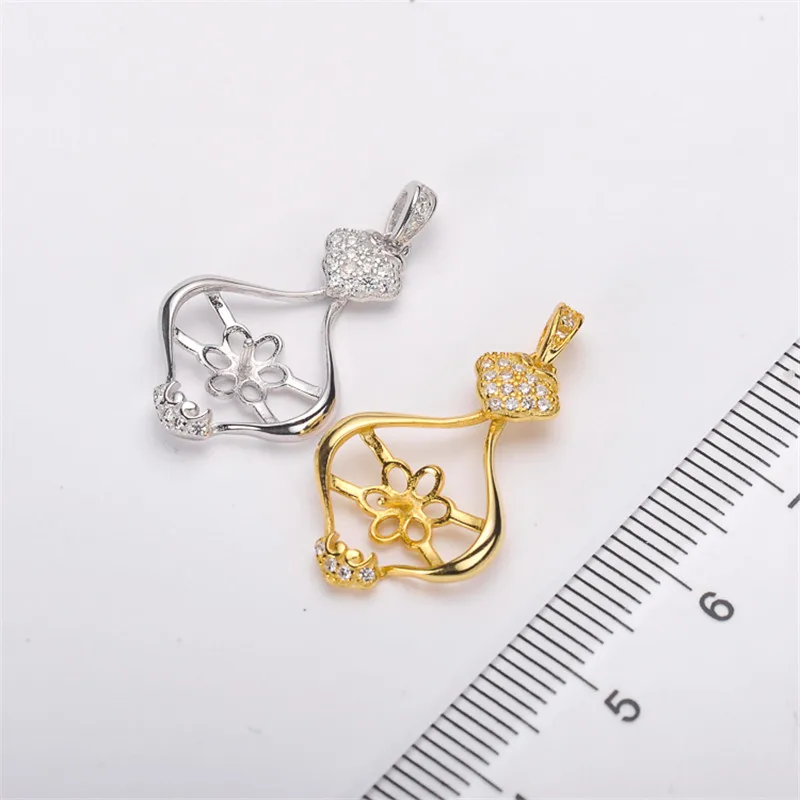 

Jewelry Handwork Pendant Base S925 Sterling Silver Pearl Pendant Accessories And Parts Findings Jewelry For DIY Fittings Women