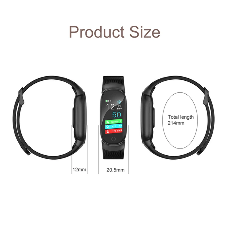 

QW16 Smart Bracelet Women men Weather Heart Rate Blood Pressure Oxygen Monitoring IP68 Waterproof Swimming smart watch band