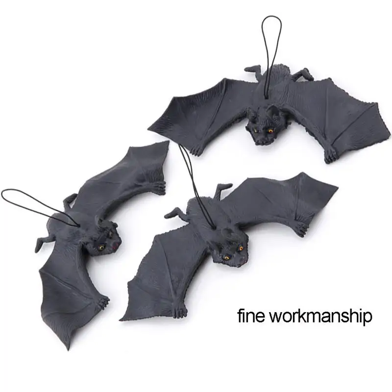 5 шт. Хэллоуин летучая мышь реалистичные Висячие летучие мыши резиновые страшные