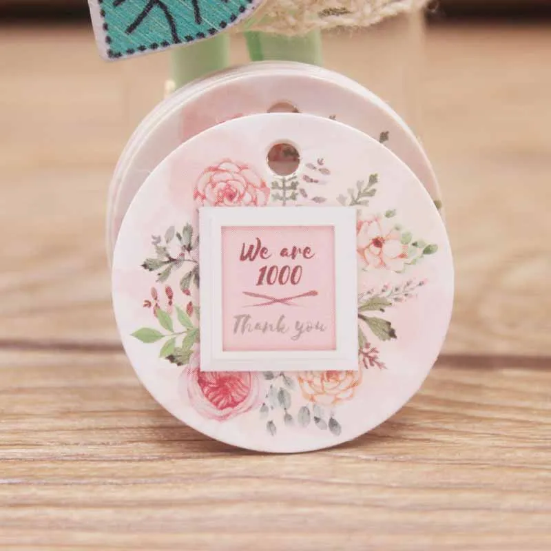 3 см 100 шт крафт прекрасные Подарочные Метки DIY круглые спасибо ценники бирки для