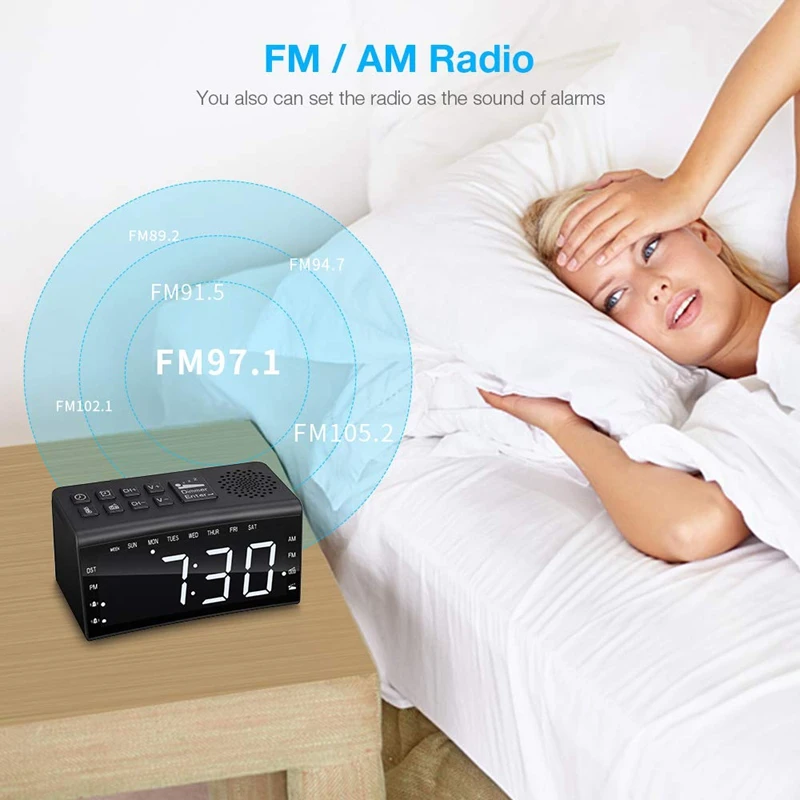 ABGN горячий-радио будильник Fm Am радио с 2 будильником и большим экраном