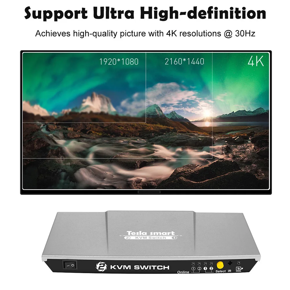 2 порта KVM HDMI переключатель USB KVM 2 порта HMDI переключатель 2 в 1 выход управления 2 шт. с дополнительной USB 2,0 порт Поддержка 4K* 2K(3840x2160