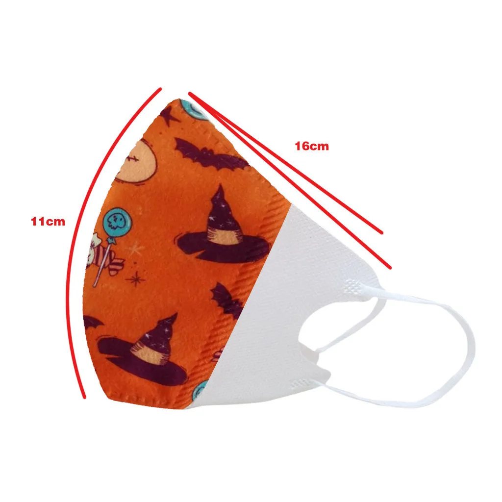 

50PC Children Cartoon Mask Disposable Breathable Print Elastic Face Mask 3 Layers Ply Filter Earloops Mouth face Mask Masque