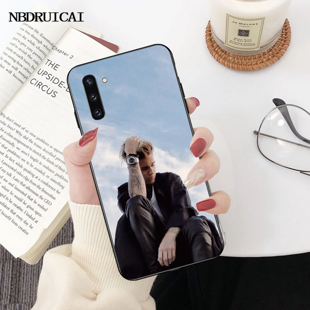 NBDRUICAI изменяет Джастин Бибер Чехол черный мягкий чехол для телефона Samsung Note 3 4 5 7 8 9