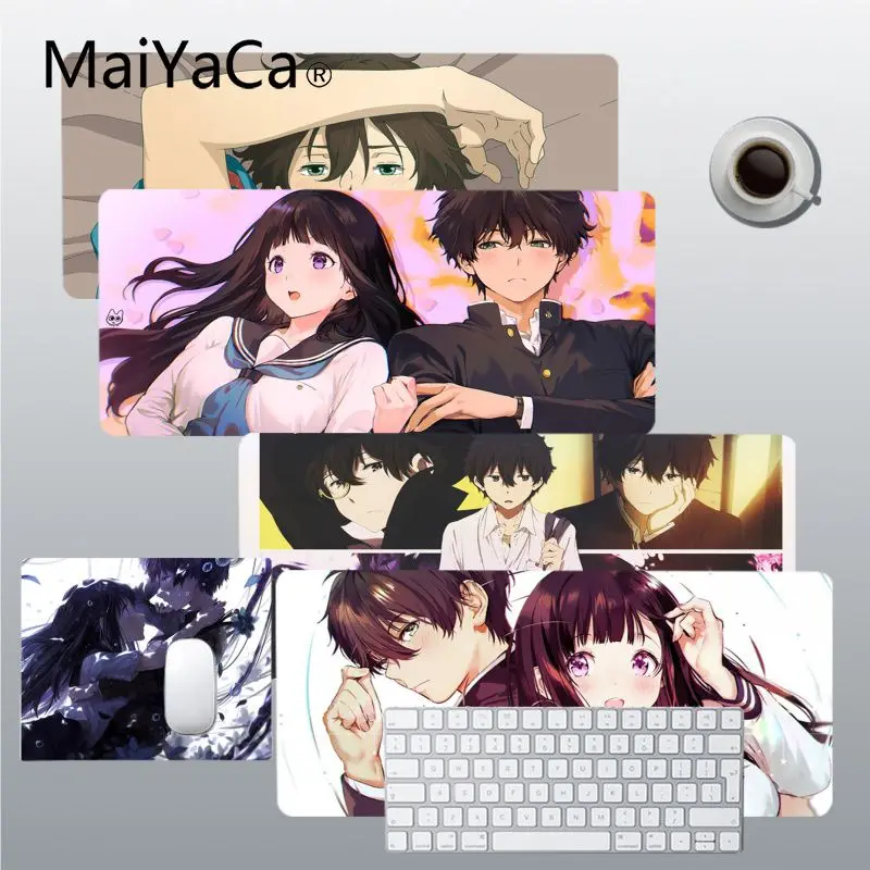 

MaiYaCa Houtarou Oreki Hyouka anime Large Mouse pad PC Computer mat Size for large Edge Locking Speed Version Game Keyboard Pad