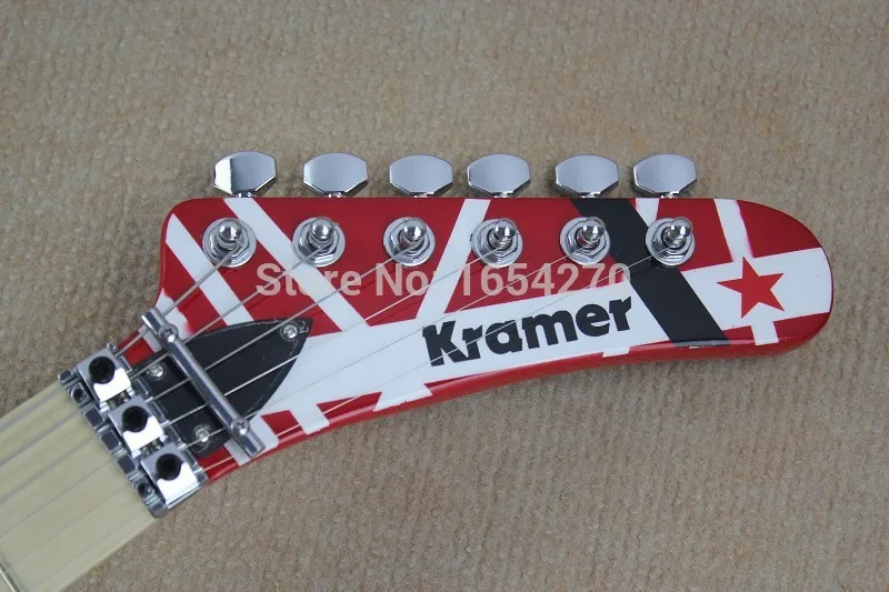 Новое поступление, брендовая гитара kramer 5150, красная и белая электрогитара серии EVH ARI tremolo, 150604