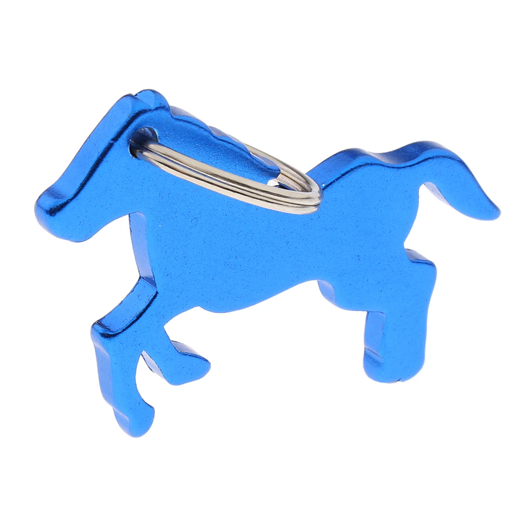

3 Kinds Alloy Horse Bottle Opener Key Ring Keychain Bag Pendent Blue