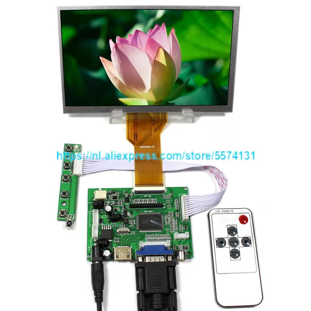 

Nieuwe Lcd-scherm 7 inch 1024*600 7300101463 E231732 7300130906 TFT 50Pins Monitor Driver Board 2AV HDMI VGA