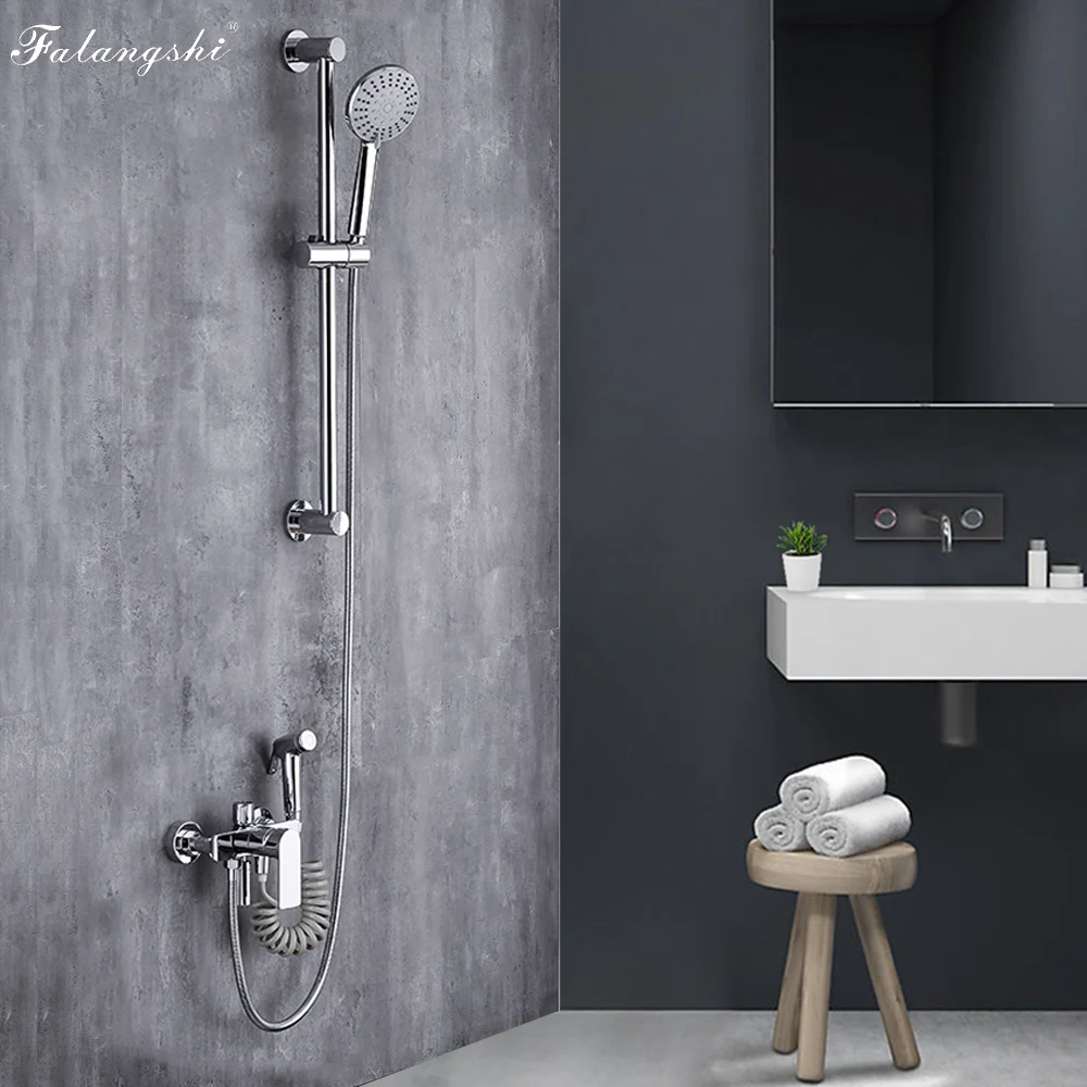 Хромированный смеситель для душа и ванны Настенный комплект тропического ванной