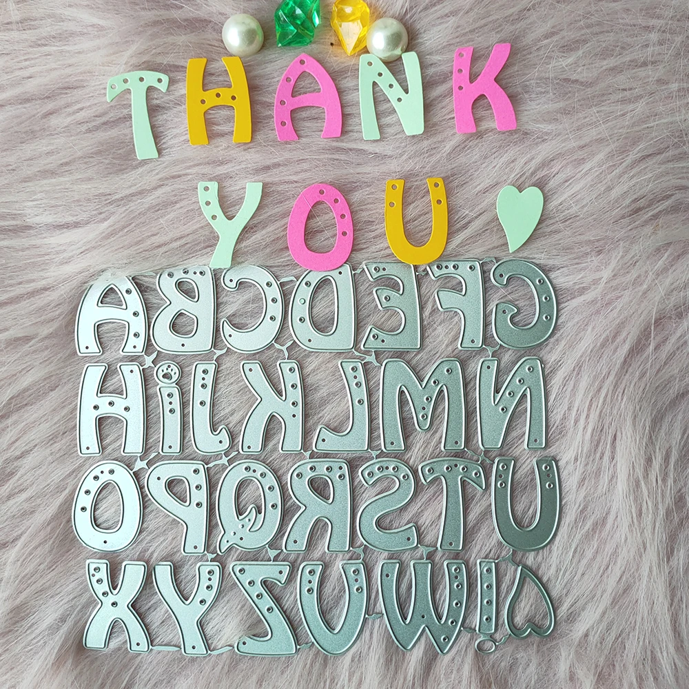 

New 26-letter alphabet metal cutting die mould scrapbook decoration embossed photo album decoration card making DIY handicrafts