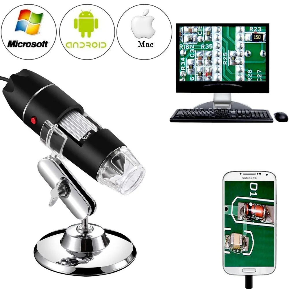 USB микроскоп 1000X1600X8 светодиодный цифровой USB микроскоп тип-c микроскопио Лупа электронный стерео USB эндоскоп Тип камеры