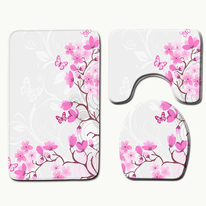 Zeegle коврик для ванной и душа с рисунком природного пейзажа крышка туалета