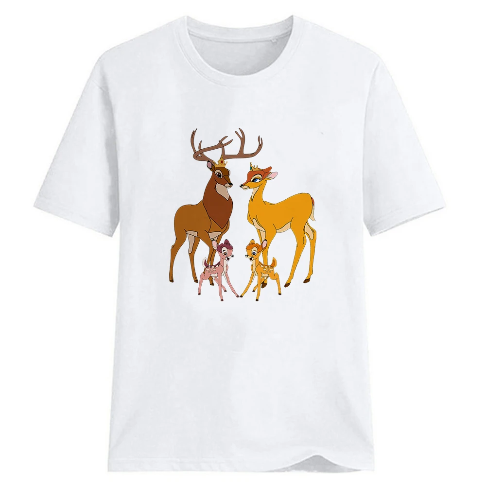 

Женская свободная футболка с коротким рукавом и принтом оленя