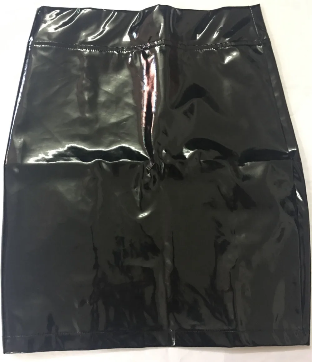 Горячая красная черная мини-юбка из ПВХ с гидроэффектом бандажная латексная юбка