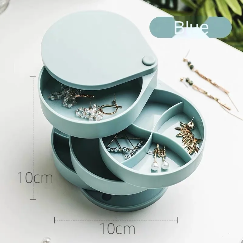 

TT Rotating Earrings Jewelry Storage Box Rack Small Exquisite Packing Earring Ornament Internet Celebrity Earring Case