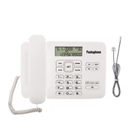 corded phone with caller idfskdtmf dual systemcalendar lcd display for home office white