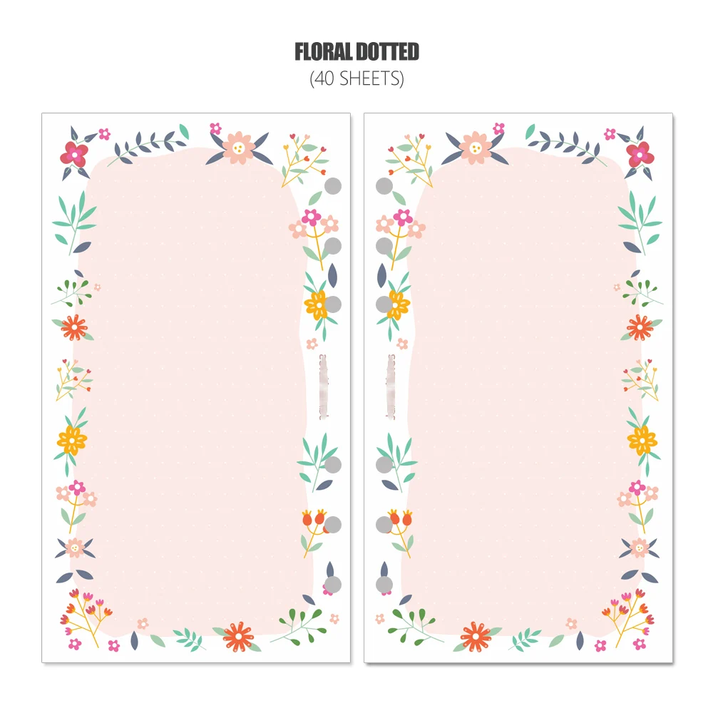 Dotted - 40 Sheets MyPretties Цветочные пунктирной пополнения документы A5 A6 наполнителя работ для 6 отверстий Binder блокнот-органайзер 40 листов бумаги для планировщик - Цвет: Dotted - 40 Sheets