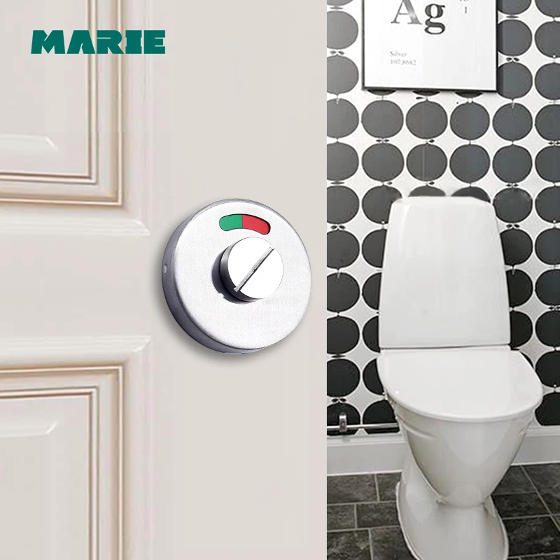 Bathroom Hardware Fittings Toilet Cubicles Indicator WC Door Lock Thumb Turn Knob Stainless Steel