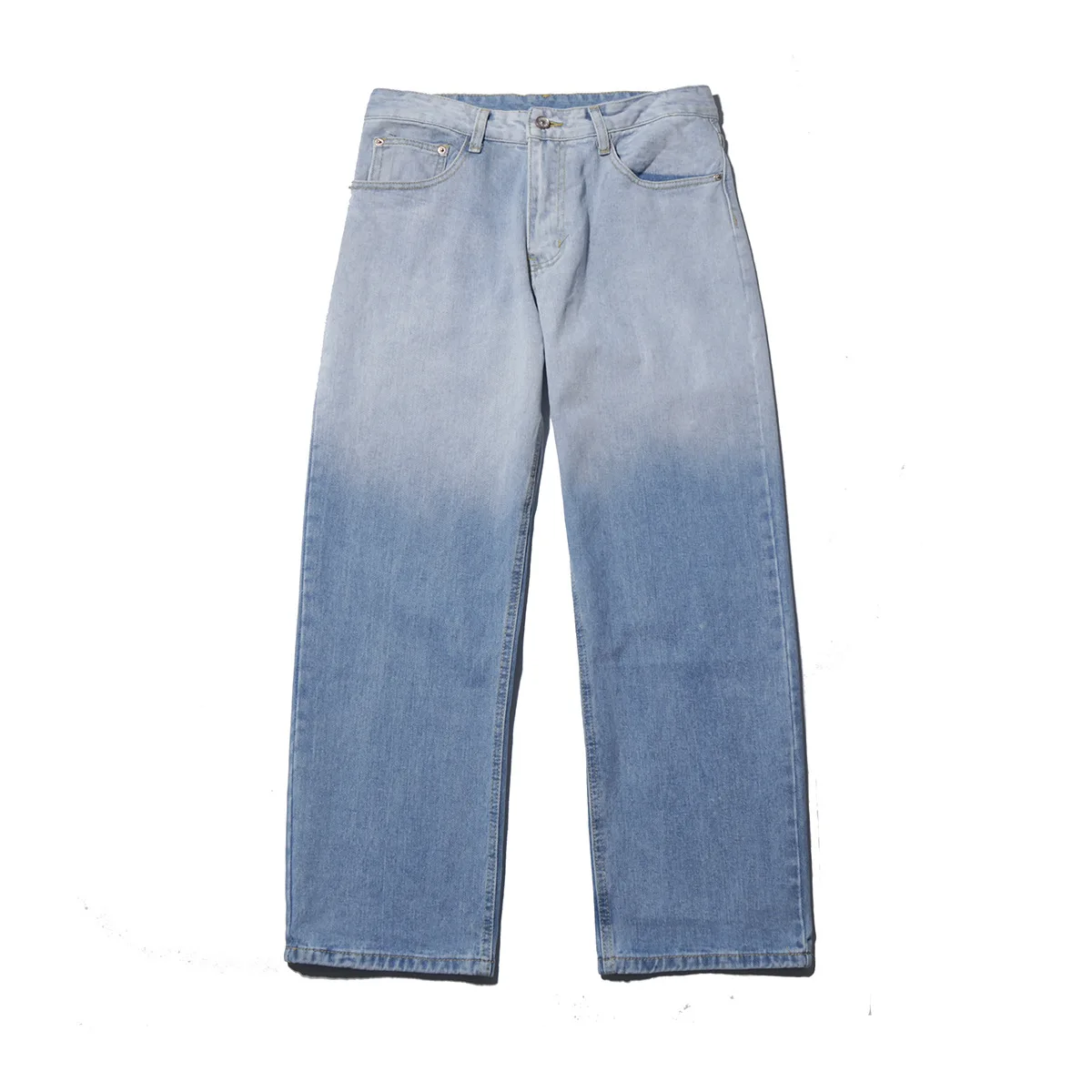 

Spring new gradient men's jeans loose straight light-colored pants
