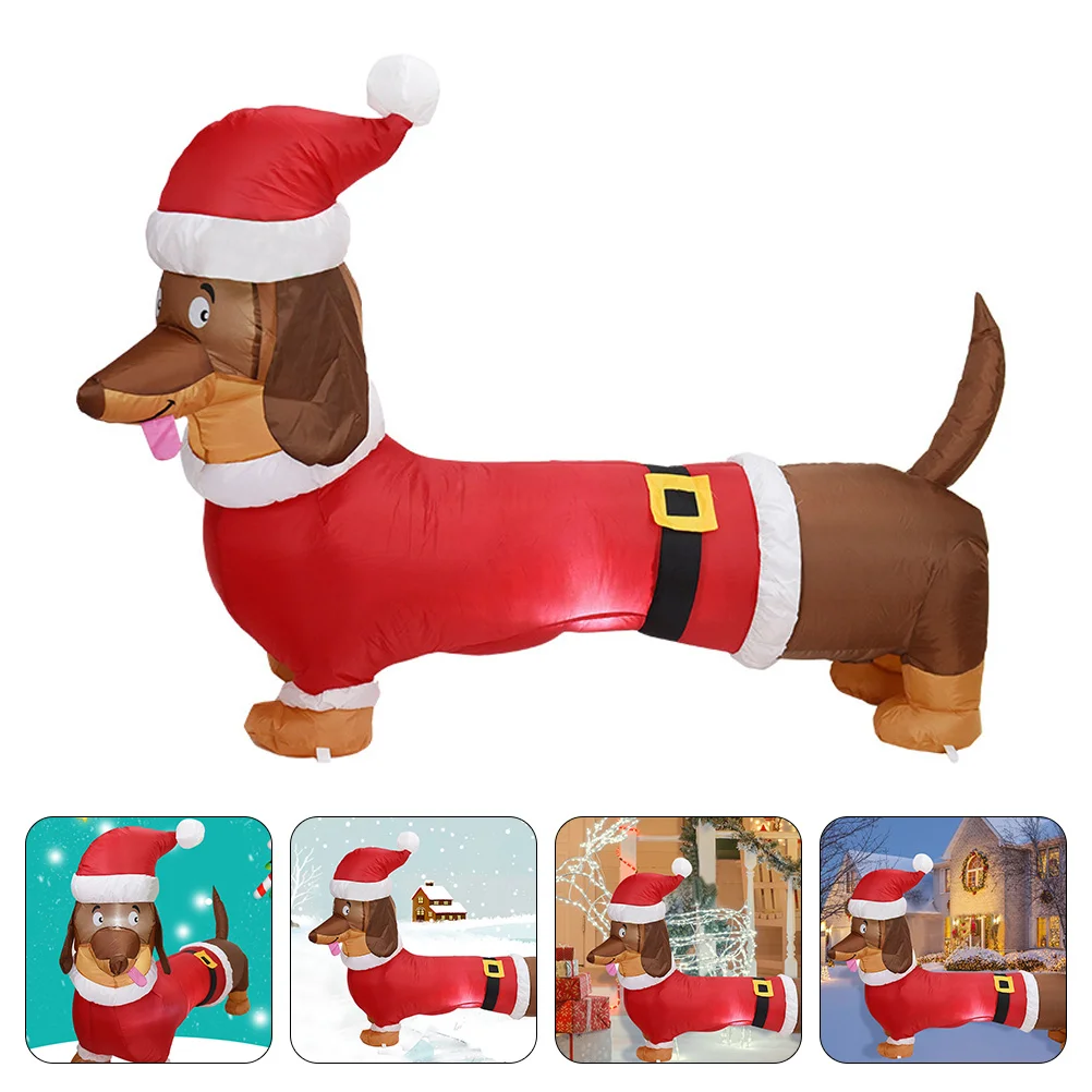 

1Pc Outdoor Dachshund Model Funny Inflatable Adornment Christmas Decor (US Plug)