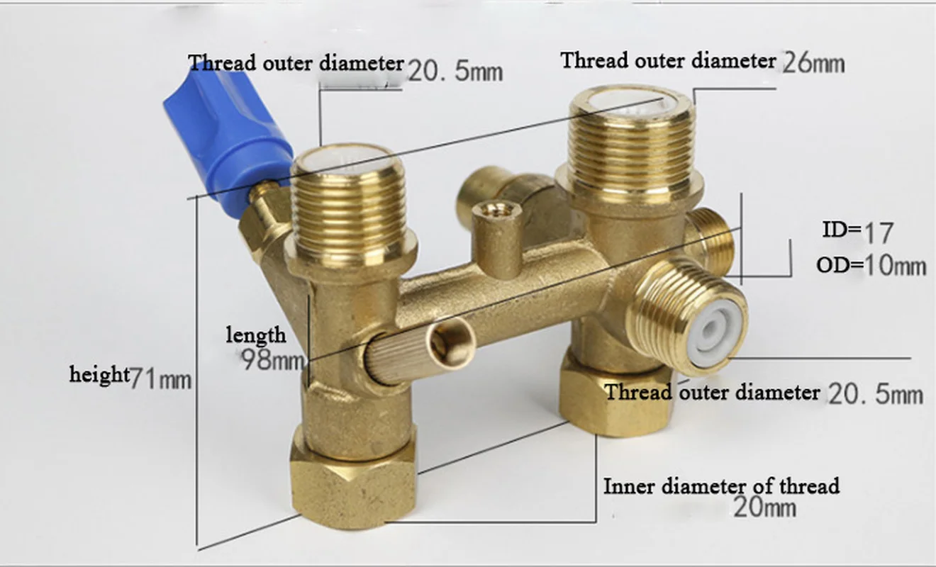 Двухходовой резьбовой клапан соединительный насоса латунный обратный сменный